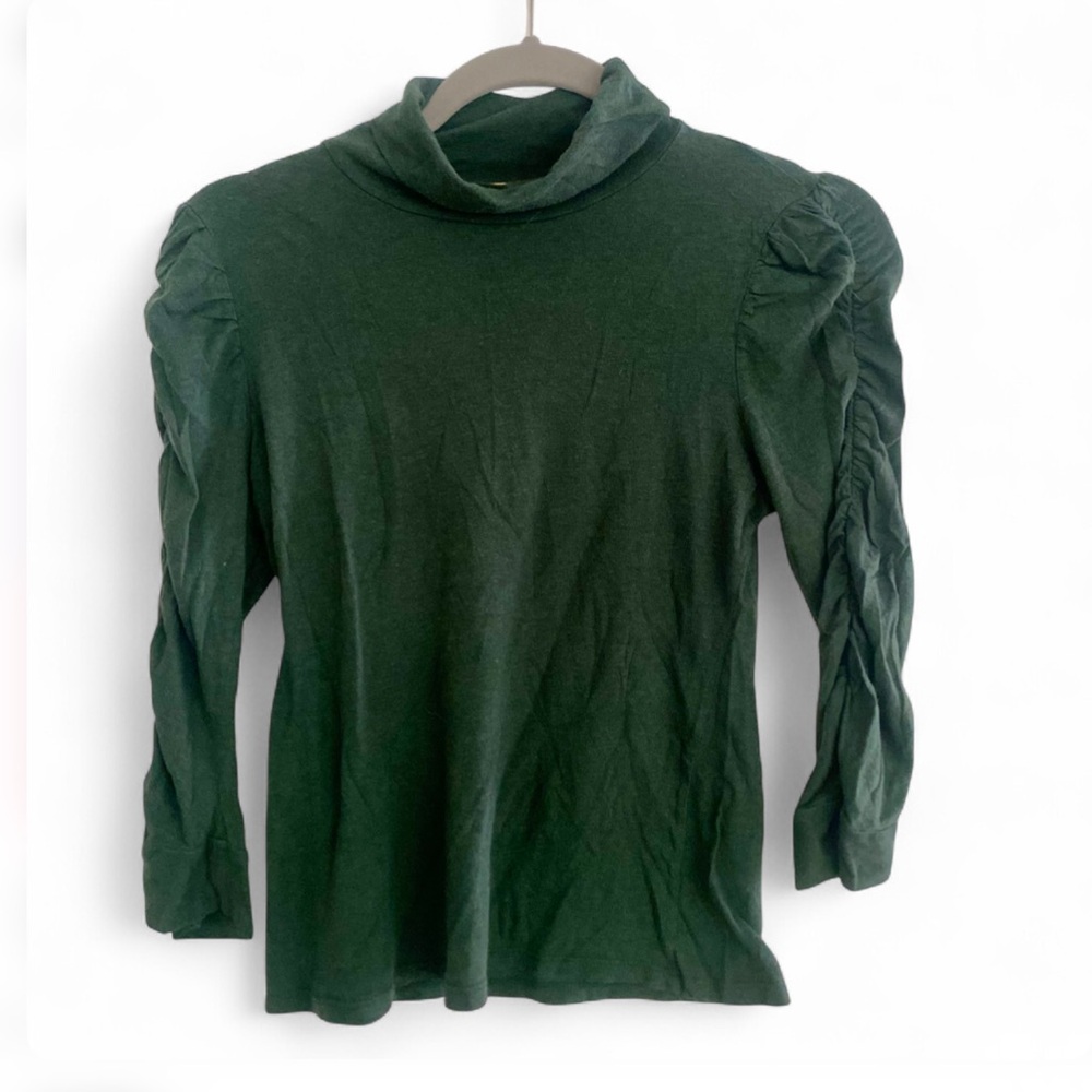 SALT & PEPPER GREEN TURTLENECK LIGHTWEIGHT SOFT SIZE XS